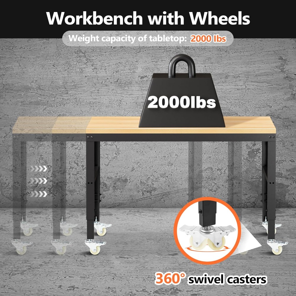 Adjustable Workbench, Heavy Du - Woodworking Garage review and price