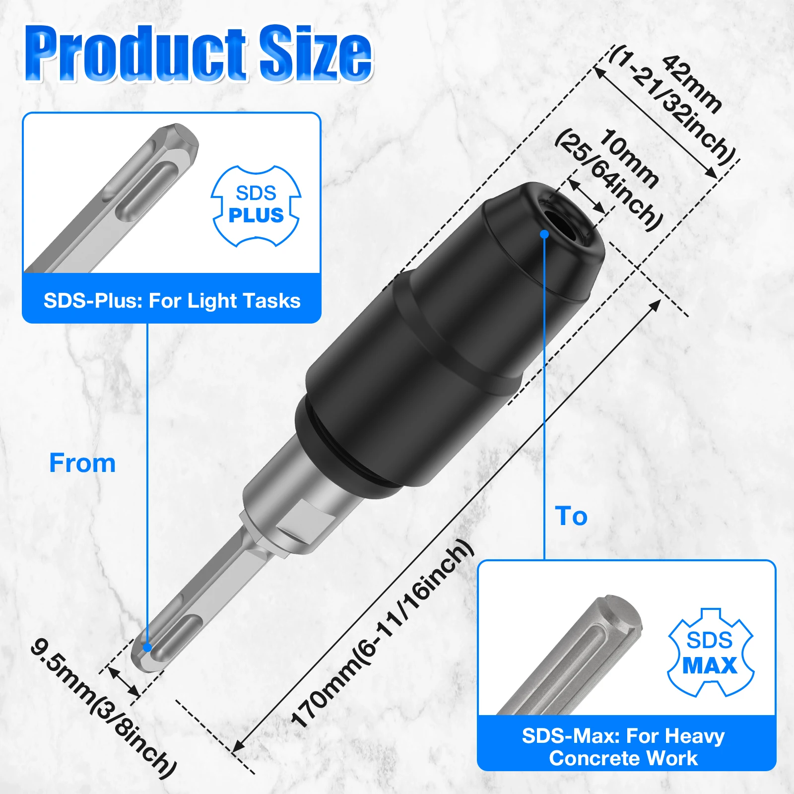 1Pc SDS Plus to SDS Max Adapte - Woodworking Videos review and price