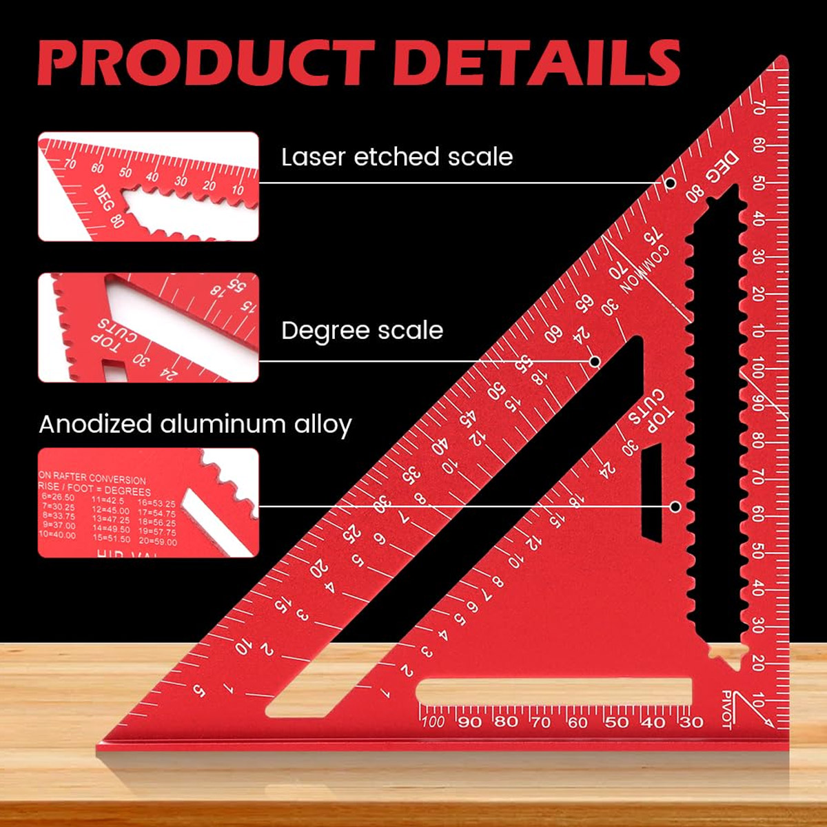 Aluminum Alloy Speed Square Hi - Woodworking Equipment review and price