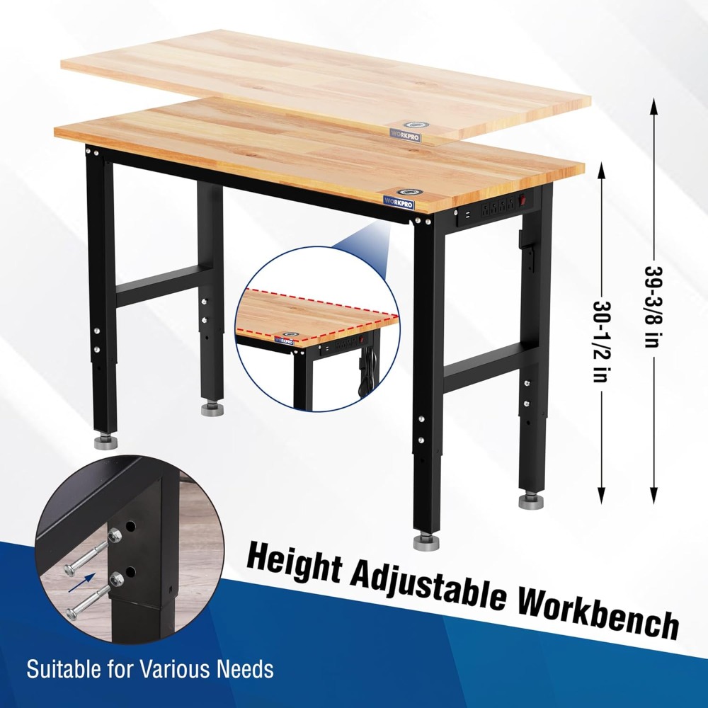 Garage Workbench, 48X22 Adjust - Woodworking Garage review and price