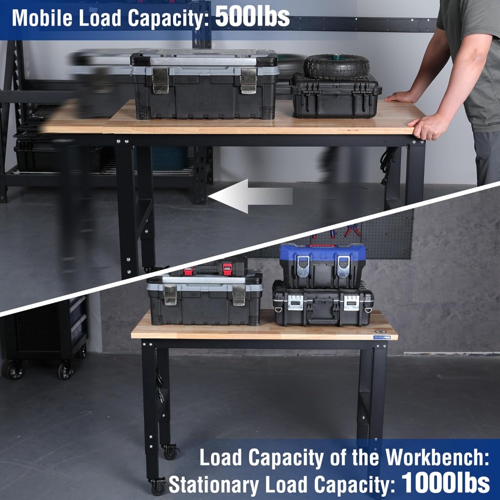 Garage Workbench, 48X22 Adjust - Woodworking Garage review and price
